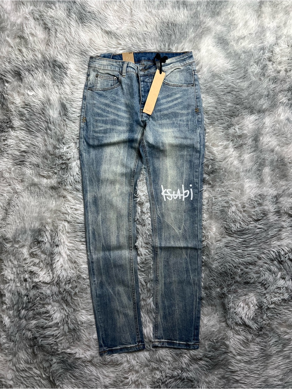 Ksubi Men's Light Blue Washed Jeans - Casual Slim Fit